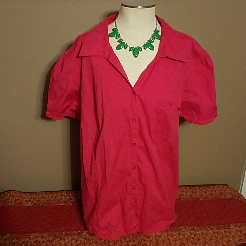 Liz & Me 4X Pink Shirt 30/32 Plus Sized